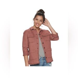 Women’s shirt jacket, army green, size small